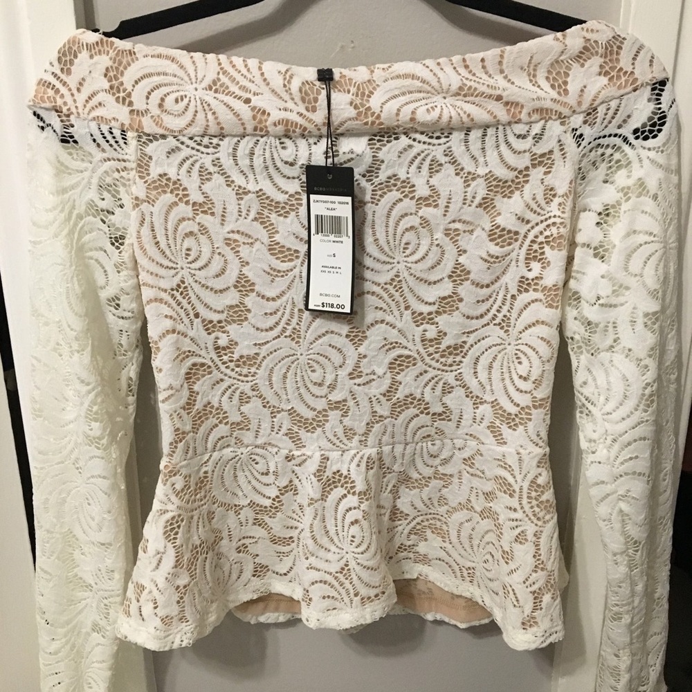 BCBG Lace long sleeve blouse